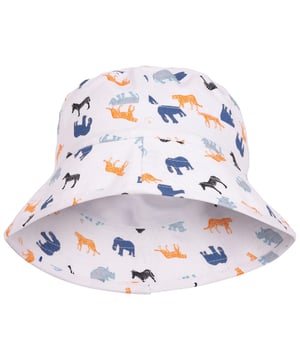 100% Katoen. Ontwerp: Geborduurd, Logo, Safari dieren. 360 rand, geborduurde oogjes. Stoftechnologie: Lichtgewicht.