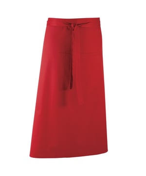 Set van 2. Lang continentaal staafschort met een enkele zak en een gecombineerd pennenzakje. Maat: één maat. Afmetingen: breedte 90cm, lengte 80cm. Stof 65% Polyester 35% Twill katoen. Gewicht 195gsm.