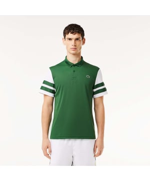 Designed for Tennis  for a regular frequency of use This product is providing you Ultra Dry technology which guarantees you to keeps you dry even during pratice. This polo is made in 100% recycled polyester Regular fit: natural ease on body The technical capsule offers the complete seasonal wardrobe on and off court with a strong colorbloking. LACOSTE wording print at back neckline