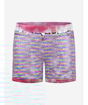 Introducing the Guess Girls Short - Cotton Tie Dye Sequin Shorts in Multicoloured. Key features: Chic &amp; Stylish: Multicoloured tie-dye with sequin accents for a trendy and glamorous touch. Uncompromised Comfort: Crafted from pure cotton, ensuring maximum comfort and durability. Versatile Wardrobe Addition: Perfect for play dates or family outings. These shorts can be paired with any top for a cute and fashionable look. Order now and elevate your girl's wardrobe with this must-have item!