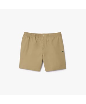 Mens Lacoste Relaxed Fit Cotton Poplin Elasticated Shorts Elasticated waist Relaxed  comfortable fit Drawstring Zipped fly Embroidered crocodile on back