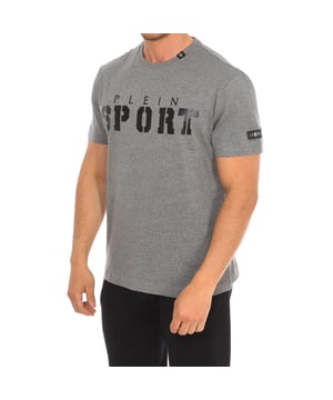 Plein Sport short sleeve t-shirt.
 Round neckline with ribbed finish.
 Brand print on the front.
 Claw print on the back side.
 Brand insignia on one sleeve.
 Seams seen in tone.
 Composition: 100% cotton
 Care:
Wash at maximum temperature 30º.
 Iron at medium temperature.
 Do not use dryer.
 Do not use bleach.
 Do not dry clean.