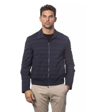Chaqueta de Lana Azul  
Chaqueta Bomber  
Apta para hombres  
Material: 99% Lana 1% Elastano