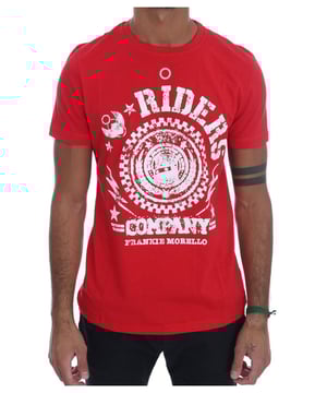 Nuevo con etiquetas  
Camiseta 100% auténtica de FRANKIE MORELLO  
Cuello redondo y mangas cortas  
Color: Rojo  
Motivo: Impresión del motivo RIDERS  
Detalles del logo  
Hecho en Italia  
Material: 100% Algodón