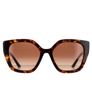 Prada zonnebrillen PR24XS 2AU6S1 Havana Brown Gradient zijn een kattenoogontwerp gemaakt van lichtgewicht acetaat. Ze hebben rubberen neuskussentjes die zorgen voor het hele dag comfort. De tempels bevatten het Prada -logo voor merkherkenning.