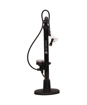 Material: Iron, Polypropylene, Rubber. Hardwearing. Suitable for: Road Cycling, Schrader and Presta Valves. Integrated Pressure Gauge. Design: Logo. Packaging: Swing Tag.