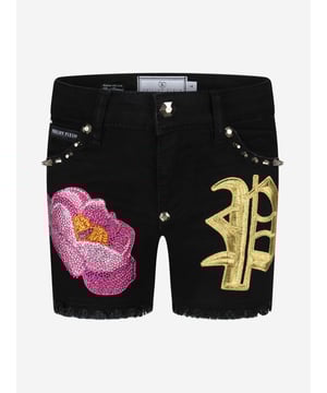 Discover the Girls Denim Nicki Shorts in , an essential addition to your Girls closet! This lavish piece blends vogue and comfort, ideal for . Its distinctive features include:  Designer Detailing: These shorts exude fashion-forward style with high-end touches from Philipp Plein Kids, guaranteeing your little one will be on trend.  Supreme Comfort: Crafted from luxe materials, these shorts assure maximum coziness for your girl's daily escapades.  Refresh your Girls attire! Introduce these Girls Denim Nicki Shorts from Philipp Plein Kids to her ensemble. Purchase now and let her radiate poise and style!