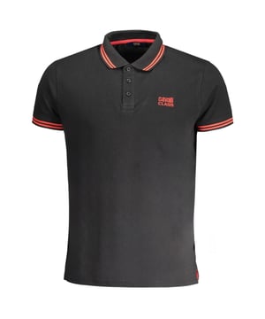 Blijf comfortabel en fashionable in dit Cavalli Class poloshirt. Kraag, Korte Mouwen, 100% Katoen, Regular Fit, Vormt Waarheid Aan Maat, Zwarte Polo.