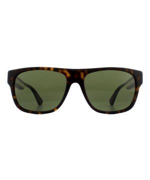 Gucci Sunglasses GG0341S 003 Havana Green are a simple and stylish rectangular style for men featuring striped green and red temples with the Gucci text logo at the hinge. Flattering and versatile, they're perfect for any occasion and will suit most face shapes.