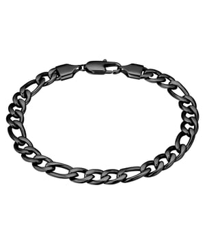 Do you like wearing cool men's jewelry as a statement of your personality? Then this men's bracelet from the True Rebels label is your new it-piece. Made of durable stainless steel and coated with a dark rhodium plating, the casual accessory scores points with young rebels: The bracelet is waterproof and scratch-resistant, you can do sports and swim with it - a companion for an active everyday life. The striking shape of the Figaro chain can be combined just as well with an elegant suit as with jeans. The practical lobster clasp is easy to use, resilient and durable.
