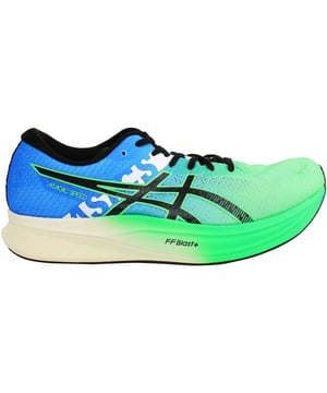 Zapatillas de running ASICS Magic Speed 2 Ekiden para hombres en verde, meticulosamente diseñadas para encarnar el espíritu de velocidad y rendimiento para carreras Ekiden y más allá. A continuación, un vistazo más detallado a sus características clave:

Inspiradas en las carreras Ekiden: Estas zapatillas están específicamente creadas con la tradición de las carreras Ekiden en mente, ofreciendo una combinación de construcción ligera, amortiguación receptiva y tracción superior para ayudarte a sobresalir en eventos de relevos y carreras rápidas.

Entresuela FlyteFoam: Diseñadas con la innovadora tecnología de entresuela FlyteFoam de ASICS, estas zapatillas proporcionan una amortiguación ligera y un excepcional retorno de energía, asegurando un paseo receptivo y propulsor que te impulsa hacia adelante con cada zancada.

Placa de propulsión: La incorporación de una placa de propulsión mejora el impulso hacia adelante, maximizando la transferencia de energía desde el impacto del talón hasta el despegue de los dedos, promoviendo una zancada de carrera más eficiente y poderosa, ideal para competiciones y sesiones de entrenamiento centradas en la velocidad.

Diseño inspirado en Ekiden: Con su vibrante color verde y líneas de diseño elegantes, estas zapatillas rinden homenaje a la tradición de las carreras Ekiden mientras exudan un sentido de estilo y velocidad que te distingue en la pista o en las calles.