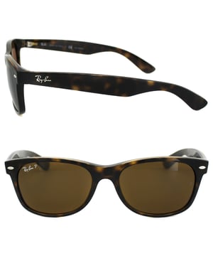 Ray-Ban Sunglasses New Wayfarer 2132 902/57 Tortoise Brown Polarized 55mm
