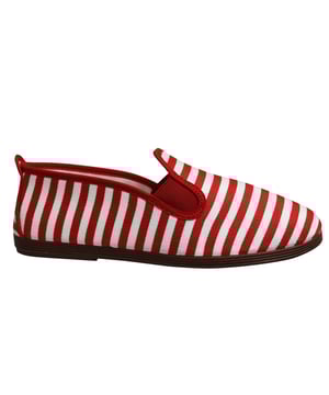Flossy Style Corella Unisex Espadrille Slip On Plimsolls Schoenen 55110 Rood Gestreept