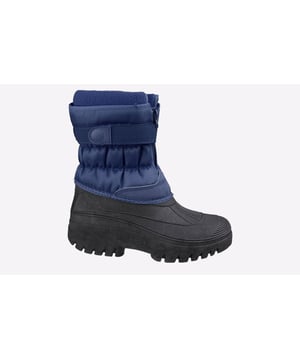 Mit Fleece gefütterter Hybrid-Schneestiefel mit wasserdichtem Gummi-Galosch, Zwickel-Reißverschluss vorne und Klettverschluss.
- Riemen mit Klettverschluss und Reißverschluss zum Anziehen- Obermaterial aus PU- Rutschfeste Laufsohle- Wasserdicht nur bis zum Galoschenbereich.