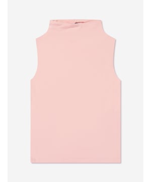 Dream big and feel fab with this girls pink sleeveless knit top from AY by Ayla. The stylish and dramatic piece offers a chic comfort in casual form. Soft and stretchy for free and easy movement, the piece is paired with the label's woven skirt or combats for a cool coordinated look. Sleeveless Design High Neck