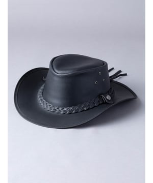 The Outback leather hat in black is our best selling Australian style leather hat.Crafted from durable water resistant leather, with a cracked finish for a rugged appearance. Finished with the expertise you'd expect from a Lakeland product, including a plaited leather trim, Lakeland embossed press studs and vented eyelets.The DetailsBrand: Lakeland LeatherStyle Name: Outback III Australian Style HatColour: BlackMaterial: Waxed LeatherSize GuideSize 2 = S (57cm)Size 3 = M (59cm)Size 4 = L (61cm)