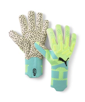 PRODUCT STORY: The new FUTURE Ultimate NC is engineered to give your hands maximum freedom of movement and support when you need it on the pitch. Inspired by goalkeeper wrist taping rituals the gloves comes with a specific, re-designed wrist support construction. Using different elasticities and thicknesses in the knit of the backhand, each section of the glove gets its specific treatment to improve the performance even further. DETAILS: Negative cut for tight fit; 3D knitted backhand; Thumb wrap for increased ball contact; Silicone tape; PUMA Cat Logo on back.