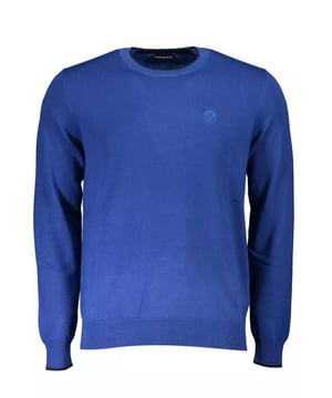 Blaues Baumwollhemd.
  Lange Armel.
  Rundhalsausschnitt.
  Kontrastierende Details.
  Stickerei.
  Logo.
  Hergestellt aus Bio.
  Baumwolle.
  Geeignet fur Manner.
