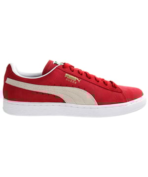 Puma Classic + Lace-Up Red Suede Leather Mens Trainers 352634 05