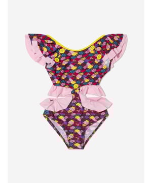 Unveiling the exquisitely stylish Girls Lolly Cut Out Swimsuit in Multicolour by Nessi Byrd. An elegant addition to your little diva's wardrobe, perfectly designed for her swim sessions. Key highlights include: Chic Design: The multicoloured cut-out design offers a delightfully contemporary yet playful edge, making it an irresistible wardrobe staple. Supreme Comfort: Crafted with top-notch fabrics, this swimsuit promises remarkable comfort, making every aquatic adventure enjoyable. Elevate her Style: Bring a vibrant wave to her wardrobe with this striking swimsuit by Nessi Byrd. Place your order now and let her rule the poolside with charismatic style!