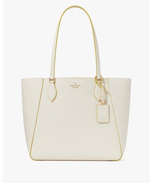 Poppy Refined Grain Leather Open Tote, Metal Pinmount Logo, Interior Zip Pocket,  Length: 33.00 Cm,  Width: 13.00 Cm,  Height: 13.30 Cm
