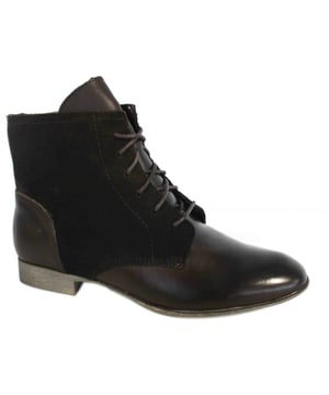 Hush Puppies Farland Tobro de cuero Botas de color marrón oscuro zapatos para mujer H506631 B34B