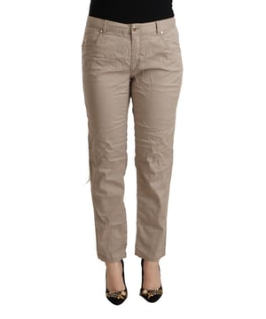Nuevo con etiquetas  
100% Auténtico Pantalón Tapered de Cintura Media ACHT  
Color: Beige  
Cintura media con pierna ajustada  
Cierre de cremallera y botón  
Detalles del logo  
Material: 64% Tencel 34% Algodón 2% Elastano  
Muy buena calidad y artesanía  
Apropiado para mujeres