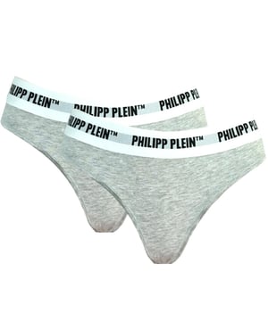 Pack de dos tangas de ropa interior gris de Philipp Plein. Tanga gris Philipp Plein. Ajuste elástico 95% algodón, 5% elastano. Dos paquetes. Marca Plein en la cintura. Estilo - DUPP01 94