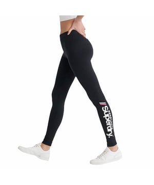 Leggings Superdry Classic Logo Modern Femme Schwarz Synthetisch. Authentische Stadtbekleidung der Marke Superdry - Streetwear/Sportswear-Design von Superdry - Superdry für Damen, modisch und perfekt für den Alltag - Die schwarzen Superdry-Leggings lassen sich ideal mit dem Rest Ihrer Garderobe kombinieren - bequemer Synthetikstoff - klassisch - klassisches Logo modern -