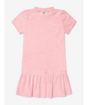 Comfort and style converge for this girls pink knit dress from AY by Ayla. Designed for young influencers, this cosy fleece piece is made for dreaming big with a fashionable twist. Perfect for playdates as well luxe lounging, the soft, lush fabric ensures that feel good factor. Roundneck Collar Dropped Waist Pleated Skirt