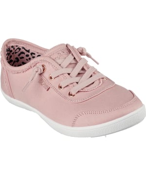 Effortless style and comfort combine in BOBS from Skechers' BOBS B Cute. This casual slip-on features a canvas upper with frayed details and a cushioned Skechers Memory Foam comfort insole.