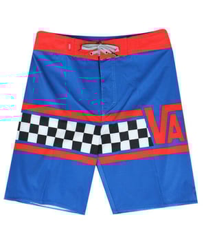 Vans Off the Wall Otw Blue Red Checkerboard Kids Casta Shorts V1L210Z R4D