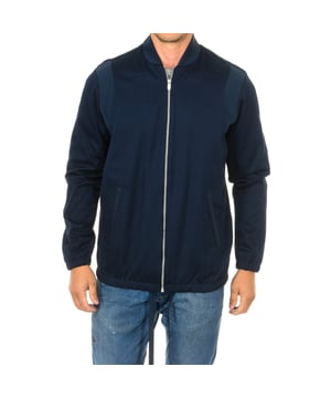 Chaqueta.
Color Azul
Manga larga.
Cierre de cremallera en parte delantera.
Cordón ajustable en parte inferior.
Forro interior.
Costuras vistas a tono.

Composición:  65% Poliéster, 35% Algodón

Lavar máximo a 30ºC.
-No planchar.
- No permite usar secadora.
- No usar lejía.
- No admite el  lavado en seco.
