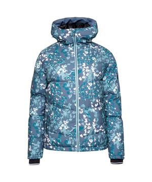 Outer Materials: 100% Recycled Polyester. Fabric: Fleece Backed, Stretch, Twill. Lining: Recycled Polyester. Design: Animal Print, Logo. Fabric Technology: ARED 20/30, Breathable, DWR Finish, Insulating, Waterproof. Chin Guard, Detachable Snowskirt, Gel Grip, Goggle Stash With Lens Wipe, Inner Zip Guard, Padded, Reflective Detail, Taped Seams. Cuff: Adjustable, Inner Ribbed, Zip. Neckline: Hooded. Sleeve-Type: Long-Sleeved. Hood Features: Grown On Hood. Pockets: Ski Pass Pocket, Stow Pocket, 2 Side Pockets, Zip. Fastening: Full Zip. Hem: Adjustable. Sustainability: Made from Recycled Materials, Sustainable Materials.