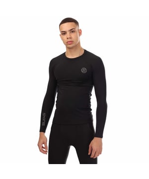 Mens Skins Series-2 Long Sleeve Top in black.- Round neck.- Long sleeves.- Reflective outline logos.- Medium level compression.- Squat proof.- Great absorbency and wicking qualities.- 83% Polyester  17% Elastane.- Ref: SW00200059001