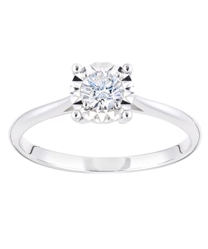 18K (750) witgoud: 1,97 gram; # Diamant: 0,29 ct