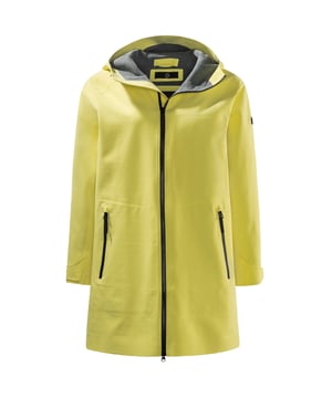 Jack Wolfskin La tormenta con capucha chaqueta amarilla con capucha para mujer 1111051 3013
