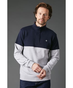 Premium Pure Cotton Colour block Funnel Neck Sweat