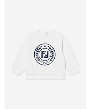 Introducing the exquisite Baby Logo Sweatshirt in White from Fendi Kids‚your ultimate choice for luxurious children's fashion in AW2024. Here‚ôs why it‚ôs essential:‚ Italian Craftsmanship: Expertly made in Italy, ensuring unmatched quality &amp; durability for lively little ones.‚ Chic Design: Featuring an eye-catching logo print that blends classic allure with contemporary style.‚ Supreme Comfort: Constructed with soft, premium fabric to keep your child Cosy and comfortable.‚ Versatile Style: Perfect for any occasion, from playground fun to family gatherings.Elevate your child‚ôs wardrobe with this stylish, comfortable Fendi piece today!