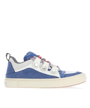 Heren Marcelo Burlon Ticinella Trainers in blauw-wit.- Bovenwerk van suède en textiel.- Vetersluiting.- Ronde teen.- Lage bovenkant.- Treklipje achter.- Logo achter op hiel.- Contrastdetail.- Rubberen zool.- Inclusief stofzak.- Ref: CMIA0970014501