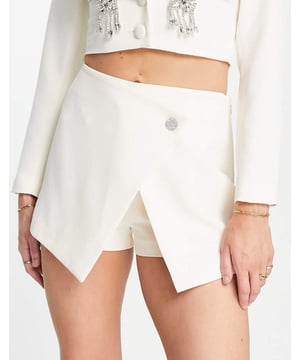 Skirts by Miss Selfridge Part of a co-ord set Blazer sold separately High rise Diamante button Regular fitSold By: Asos