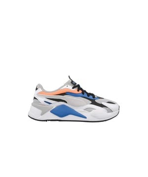 The RS-X³ Prism trainers feature a multicolored design that catches the eye and instantly grabs attention. The vibrant hues blend together harmoniously, creating a visually striking and energetic look. The combination of bold colors adds a dynamic element to your outfit, allowing you to showcase your unique sense of style.

Constructed with meticulous attention to detail, these trainers boast a durable and comfortable build. The upper is crafted from premium materials, ensuring both longevity and a comfortable fit. The materials used provide flexibility and breathability, keeping your feet cool and comfortable throughout the day.

The RS-X³ Prism trainers are part of Puma's RS-X collection, which draws inspiration from the brand's iconic '80s and '90s running shoes. This retro influence is evident in the chunky silhouette, paying homage to the trend of that era while incorporating contemporary elements. The result is a modern and edgy design that captures the essence of both past and present.

Equipped with Puma's innovative cushioning technology, these trainers provide exceptional comfort and support. The midsole is engineered to absorb impact and provide responsive cushioning, allowing for a smooth and comfortable stride. Whether you're hitting the gym, running errands, or simply going about your daily activities, these trainers will keep your feet feeling great.

With their unique multicolored design and attention-grabbing aesthetics, the Puma RS-X³ Prism Men's Trainers are a versatile choice for fashion-forward individuals. Pair them with jeans and a t-shirt for a casual yet trendy look, or use them to add a vibrant touch to a monochromatic outfit. These trainers are designed to be noticed and to help you express your individuality.

Step into the world of retro-inspired style and modern comfort with the Puma RS-X³ Prism Men's Multicoloured Trainers.