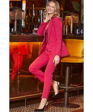 Head-turning trousersCut to an elegant tapered silhouetteSmart crease front for a sleek tailored lookTreat yourself to the matching blazerStyle with a shirt and courts for the officeDress them down with flats and a knitInside leg to fit: Short 29" | Regular 31" | Long 33"