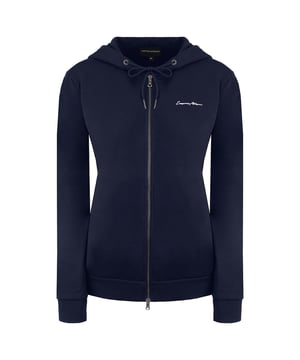 Emporio Armani Logo Mouw Donkerblauw Dames Hoodie Sweatshirt 7V2M36 6J39Z 1579