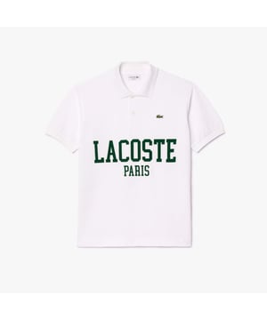 Heren Lacoste Original L.12.12 Lacoste Flocked Piqué Poloshirt Biologisch katoen Klassieke pasvorm Comfortabele mouwen Knoopsluiting Echte parelmoeren knopen Geborduurde krokodil op de borst