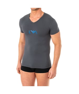 Emporio Armani short sleeve t-shirts.
 V-neck with ribbed finish.
 Brand logo printed on the front.
 Comfortable and breathable fabric.
 Seams seen in tone.
 Composition: 95% Cotton, 5% Elastane
 Care:
-Wash at max temperature. 40ºC.
 -Do not use bleach.
 -Supports dry cleaning.
 -Allows you to use a dryer.
 -Iron at max temperature. 130ºC.