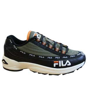 Fila DSTR97 Negro de cuero de oliva Negra encaje de encaje para hombre Trainers 1010570 12Q