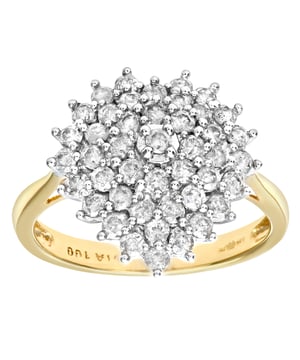 9K (375) geel goud: 2,1 gram; # Diamant: 1ct