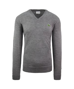 Lacoste Lange Mouw V-Hals Grijs Heren Wollen Truien AH2987 UWC
