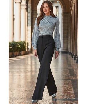 You'll wonder how you lived without themCrafted in soft and stretchy heavyweight ponte fabricCut for a relaxed wide-leg silhouetteFinished with a sleek pintuck detailDress them down with a roll neck and trainersAdd office polish with a blouse and ankle bootsInside leg to fit: Short 29" | Regular 31" | Long 33"